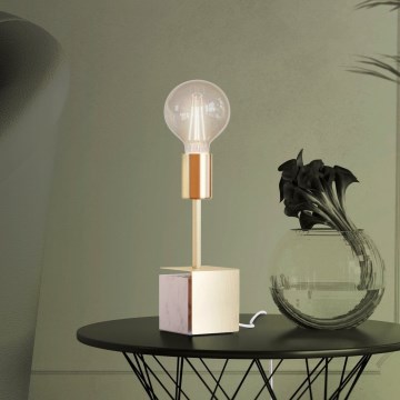 Eglo - Galda lampa 1xE27/40W/230V zelta/balta marmors