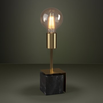 Eglo - Galda lampa 1xE27/40W/230V zelta/melna marmors