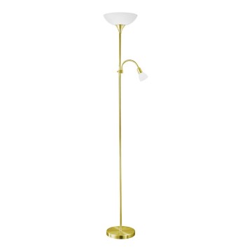 EGLO - Grīdas stāvlampa 1xE27/60W + 1xE14/25W zelta