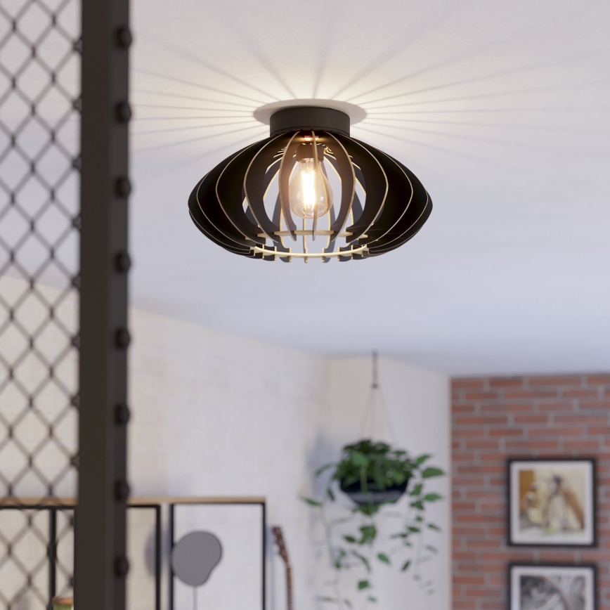 Eglo - Griestu lampa 1xE27/40W/230V d. 38 cm melna