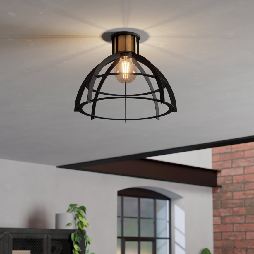 Eglo - Griestu lampa 1xE27/40W/230V melna