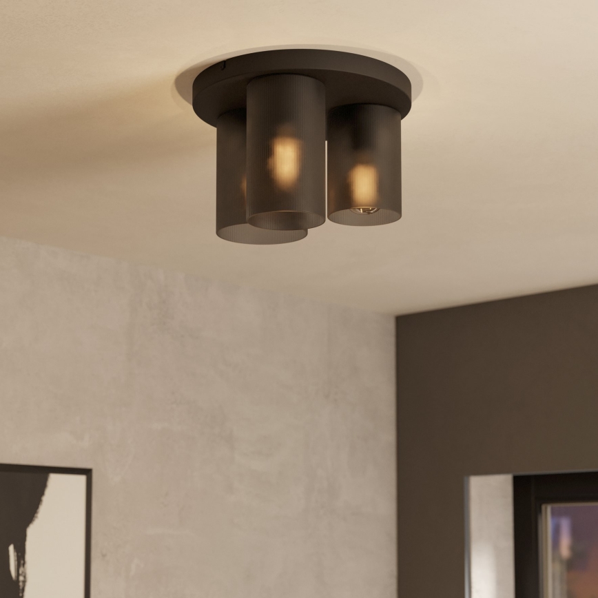 Eglo - Griestu lampa 3xE27/40W/230V pelēka