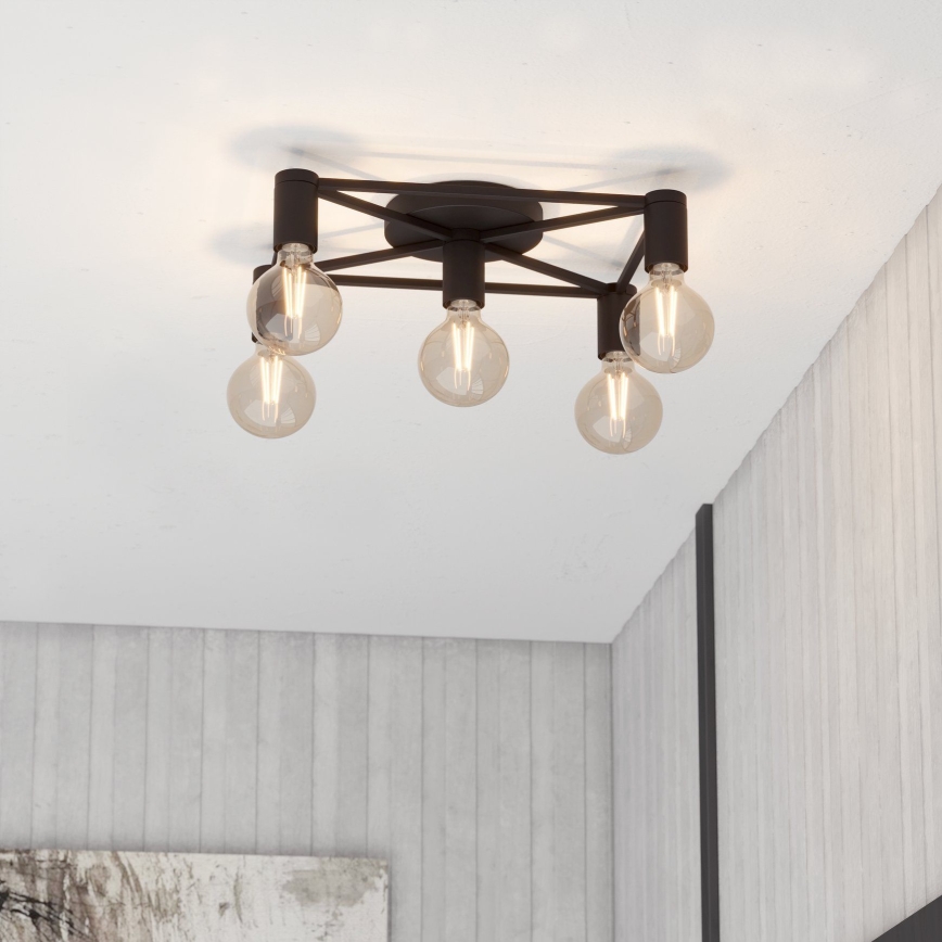 Eglo - Griestu lampa 5xE27/40W/230V melna
