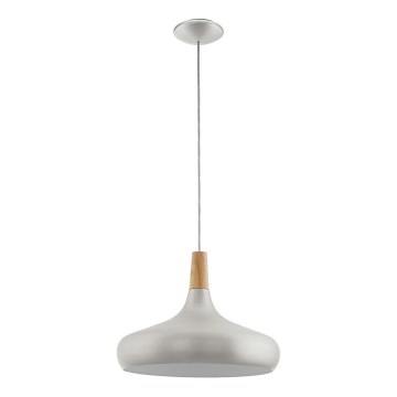 Eglo - karājamā lampa uz troses, 1x E27/40W/230V, Ø 40 cm, sudraba krāsā