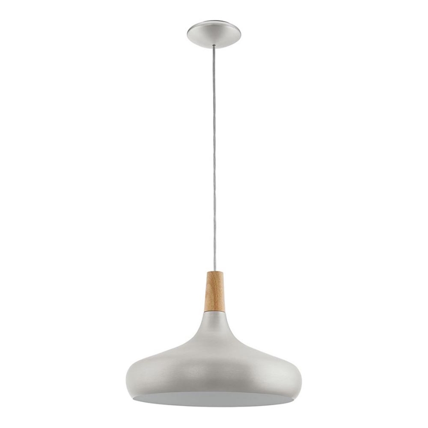 Eglo - karājamā lampa uz troses, 1x E27/40W/230V, Ø 40 cm, sudraba krāsā