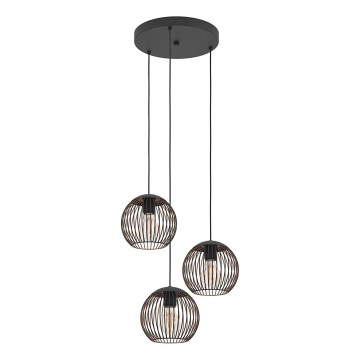 Eglo - Karājoša lampa uz kabeļa 3xE27/60W/230V melna