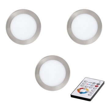 Eglo - KOMPLEKTS 3x LED Aptumšojama iegremdējama lampa TINUS LED/17W/230V + tālvadības pults