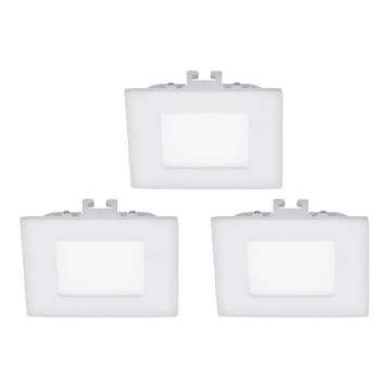 Eglo - KOMPLEKTS 3x LED iebūvējamais griestu lukturis FUEVA 1 LED/2,7W/230V 8,5x8,5 cm