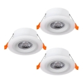 Eglo - KOMPLEKTS 3x LED iebūvējamie griestu gaismekļi LED/4,8W/230V balti