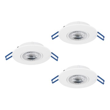 Eglo - Komplekts 3x LED iebūvējamie griestu gaismekļi LED/4,9W/230V 2700/4000/6500K diam. 9 cm balti