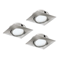 Eglo - Komplekts 3x LED iebūvējamie griestu gaismekļi PINEDA LED/4,9W/230V