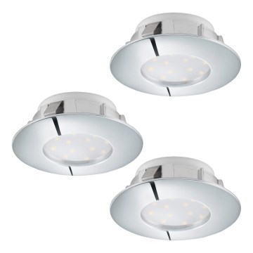 Eglo - KOMPLEKTS 3x LED iebūvējams griestu gaismeklis PINEDA 1xLED/4,9W/230V
