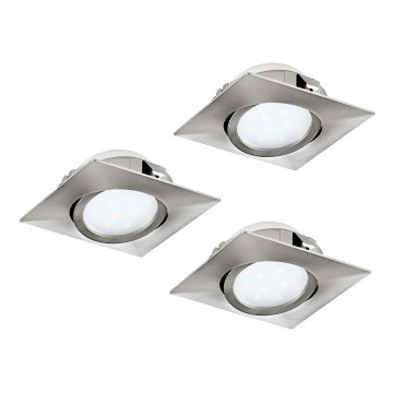 Eglo - KOMPLEKTS 3x LED iebūvējams griestu gaismeklis PINEDA 1xLED/4,9W/230V