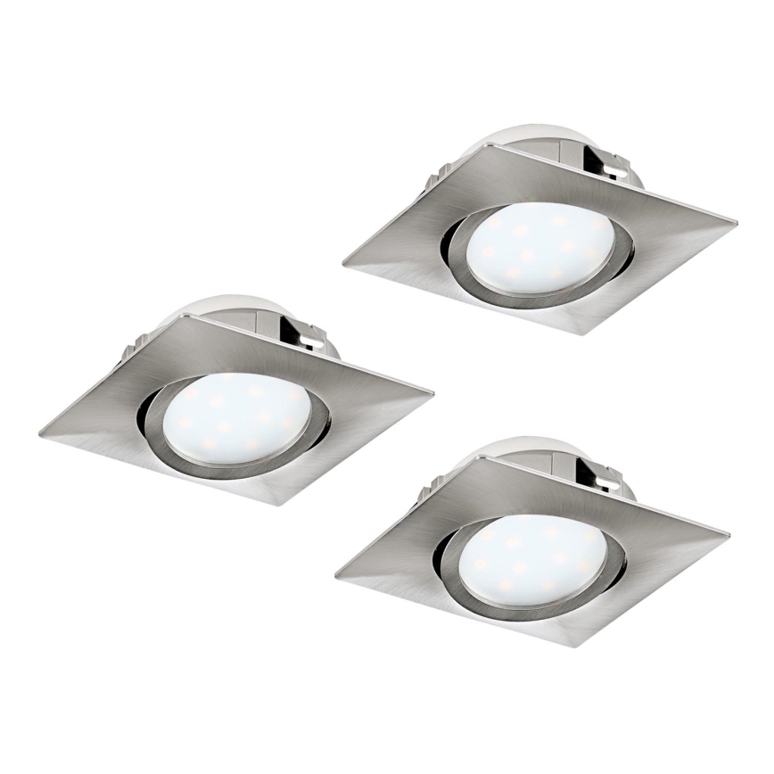 Eglo - KOMPLEKTS 3x LED iebūvējams griestu gaismeklis PINEDA 1xLED/4,9W/230V
