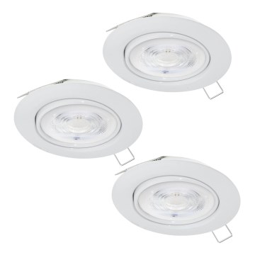 Eglo - KOMPLEKTS 3x LED Iegremdējama lampa 1xGU10/4W/230V balta
