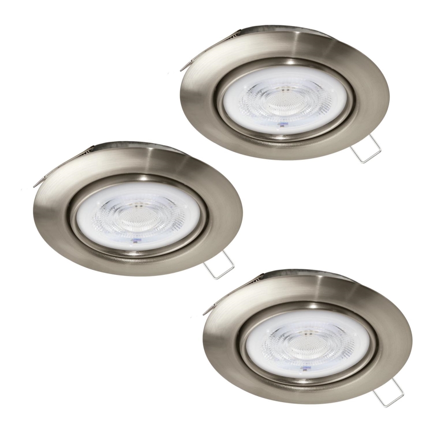 Eglo - KOMPLEKTS 3x LED Iegremdējama lampa 1xGU10/4W/230V matēts hroms