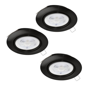Eglo - KOMPLEKTS 3x LED Iegremdējama lampa 1xGU10/4W/230V melna