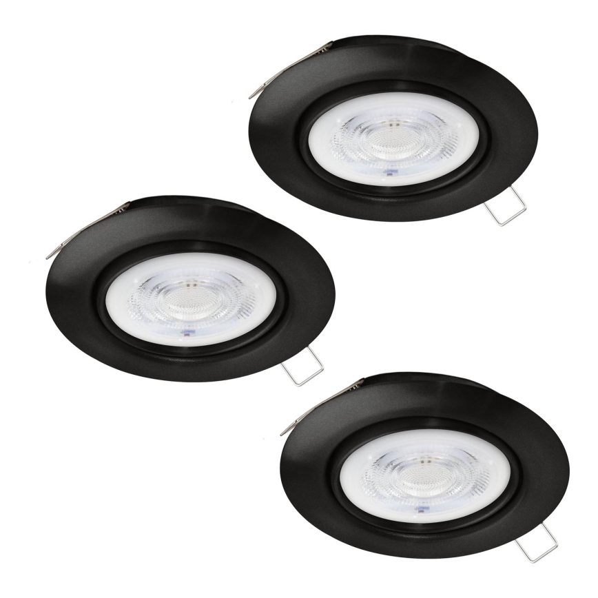 Eglo - KOMPLEKTS 3x LED Iegremdējama lampa 1xGU10/4W/230V melna