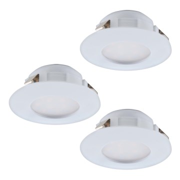Eglo - KOMPLEKTS 3x LED Iegremdējama vannas istabas lampa PINEDA 1xLED/4,9W/230V IP44
