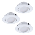 Eglo - Komplekts 3x regulējami LED iebūvējamie griestu gaismekļi PINEDA LED/5,5W/230V