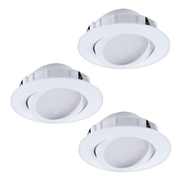 Eglo - Komplekts 3x regulējami LED iebūvējamie griestu gaismekļi PINEDA LED/5,5W/230V