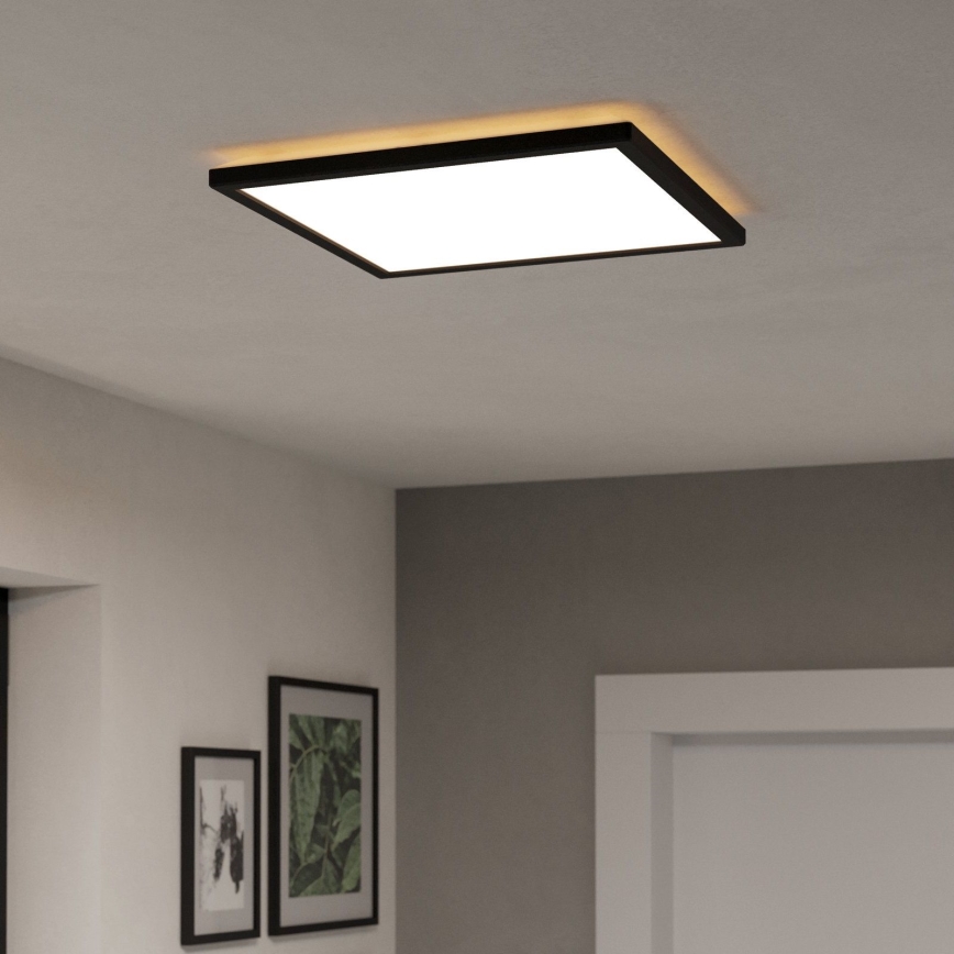 Eglo - LED Aptumšojama āra griestu lampa LED/17,6W/230V 2700-6500K 39x39 cm IP44 melna + tālvadības pults