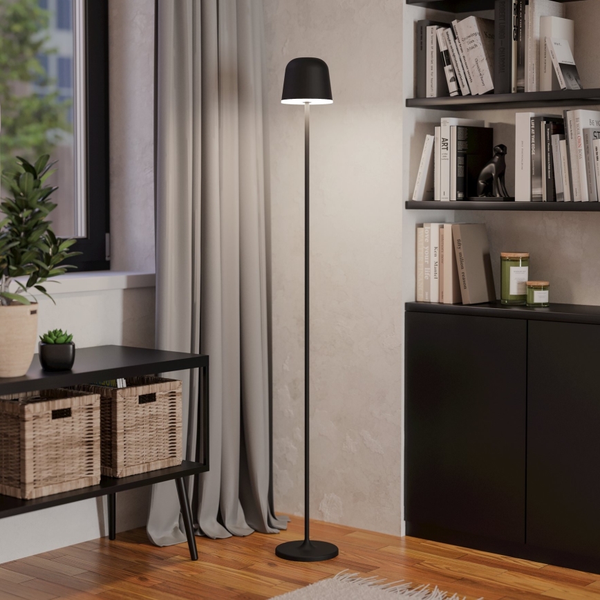 Eglo - LED Aptumšojama āra uzlādējams grīdas stāvlampa LED/4,3W/5V 2400/3000/4000K IP54 melna