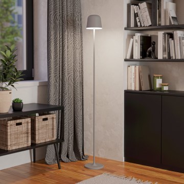 Eglo - LED Aptumšojama āra uzlādējams grīdas stāvlampa LED/4,3W/5V 2400/3000/4000K IP54 pelēka