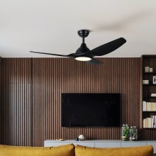 Eglo - LED Aptumšojama ceiling fan LED/16W/230V melna + tālvadības pults