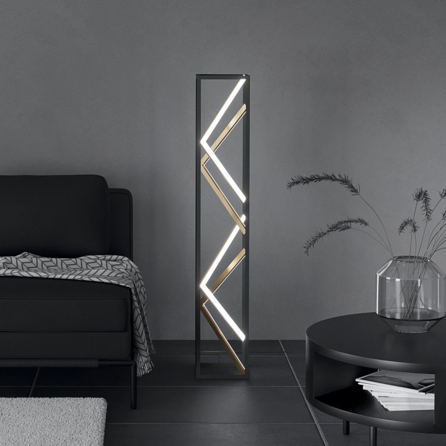 Eglo - LED Aptumšojama grīdas stāvlampa LED/23W/230V 2700-6500K melna/zelta + tālvadības pults