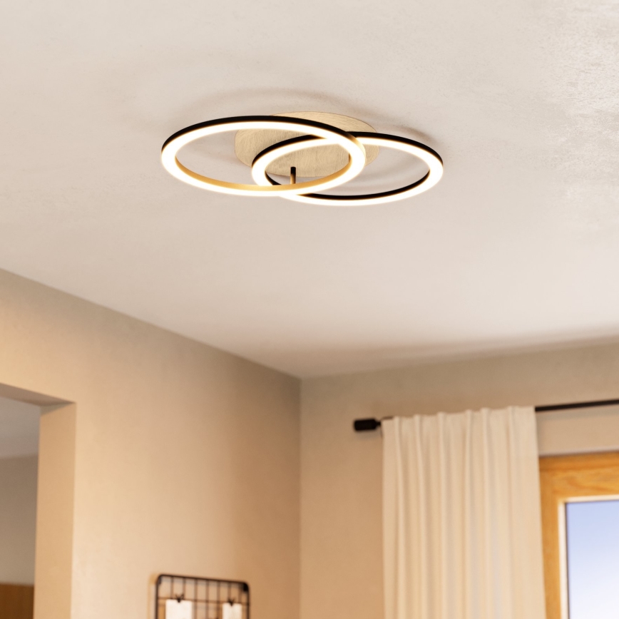 Eglo - LED Aptumšojama griestu lampa 2xLED/16W/230V 2700-6500K bēša/melna ZigBee