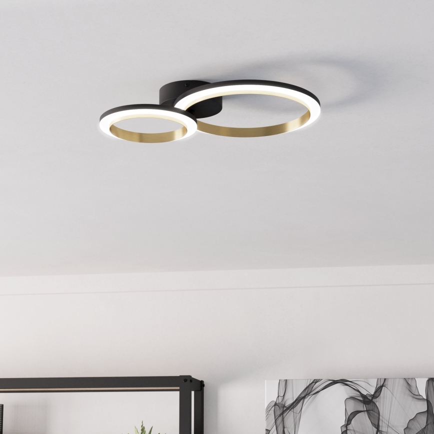 Eglo - LED Aptumšojama griestu lampa LED/12W/230V 4000K melna/zelta