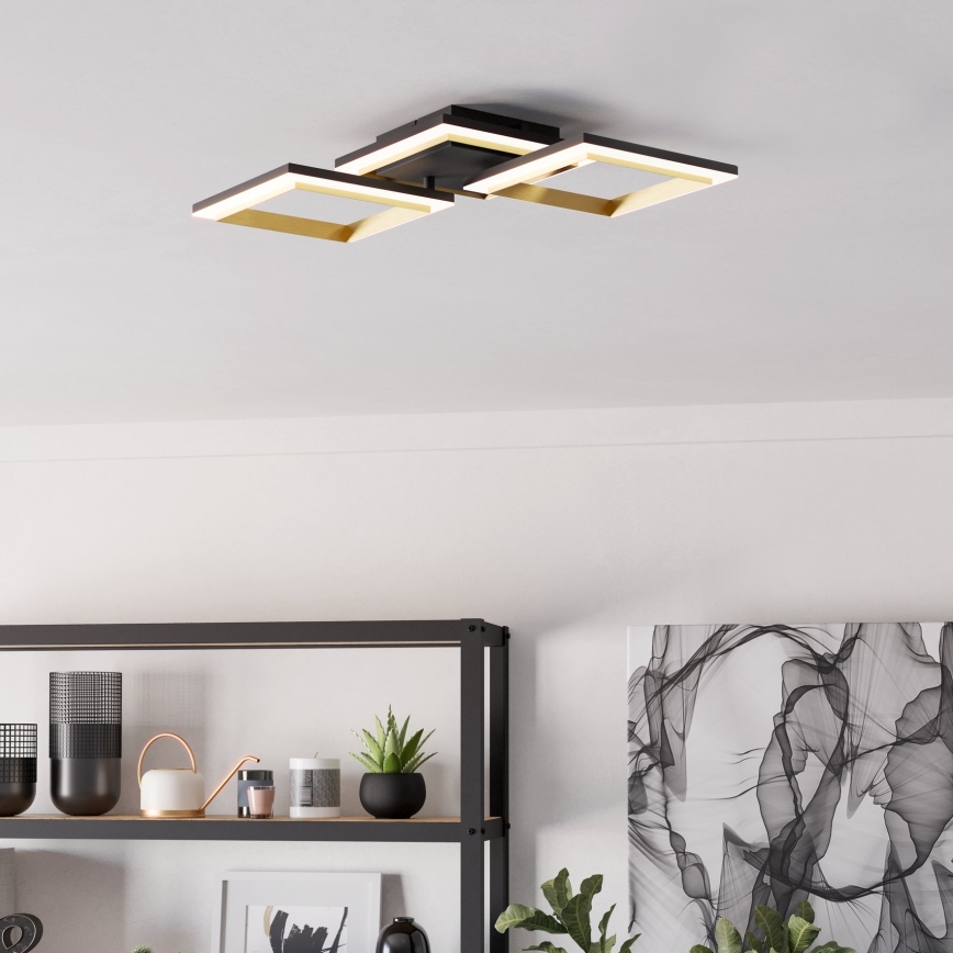 Eglo - LED Aptumšojama griestu lampa LED/20W/230V 4000K melna/zelta
