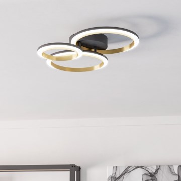 Eglo - LED Aptumšojama griestu lampa LED/20W/230V 4000K melna/zelta