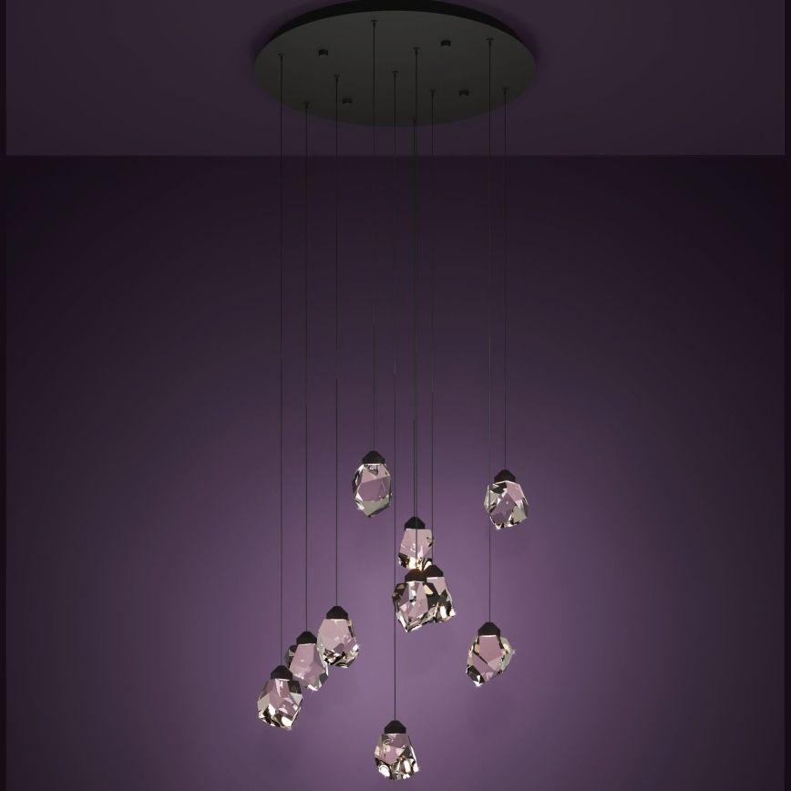 Eglo - LED Aptumšojama lustra ar auklu 10xLED/3W/230V 3000K melna/caurspīdīga