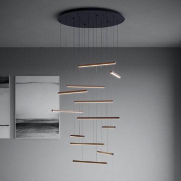 Eglo - LED Aptumšojama lustra ar auklu 12xLED/8,4W/230V 3000K melna