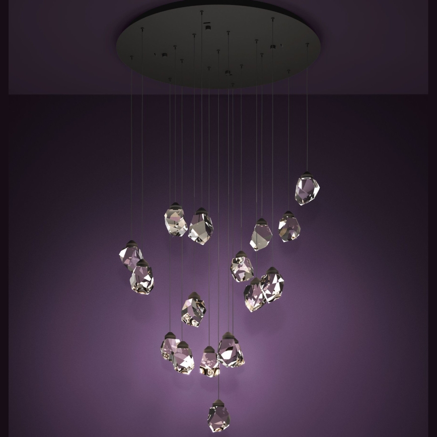 Eglo - LED Aptumšojama lustra ar auklu 17xLED/3W/230V 3000K melna/caurspīdīga