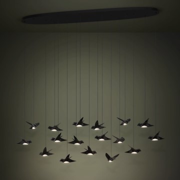 Eglo - LED Aptumšojama lustra ar auklu 17xLED/3W/230V 3000K melna