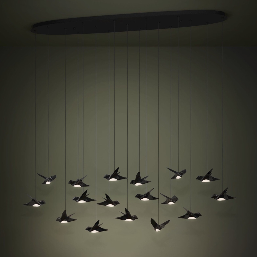 Eglo - LED Aptumšojama lustra ar auklu 17xLED/3W/230V 3000K melna
