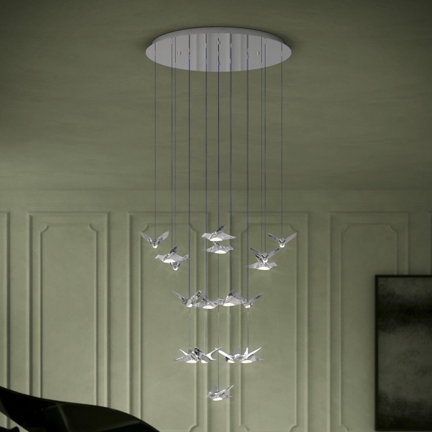 Eglo - LED Aptumšojama lustra ar auklu 17xLED/3W/230V 3000K spīdīgi hromēts