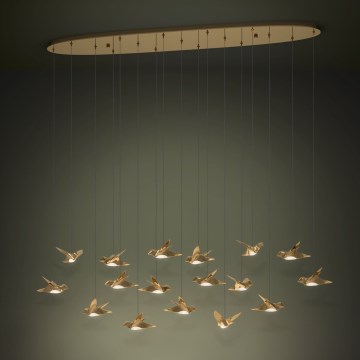 Eglo - LED Aptumšojama lustra ar auklu 17xLED/3W/230V 3000K zelta
