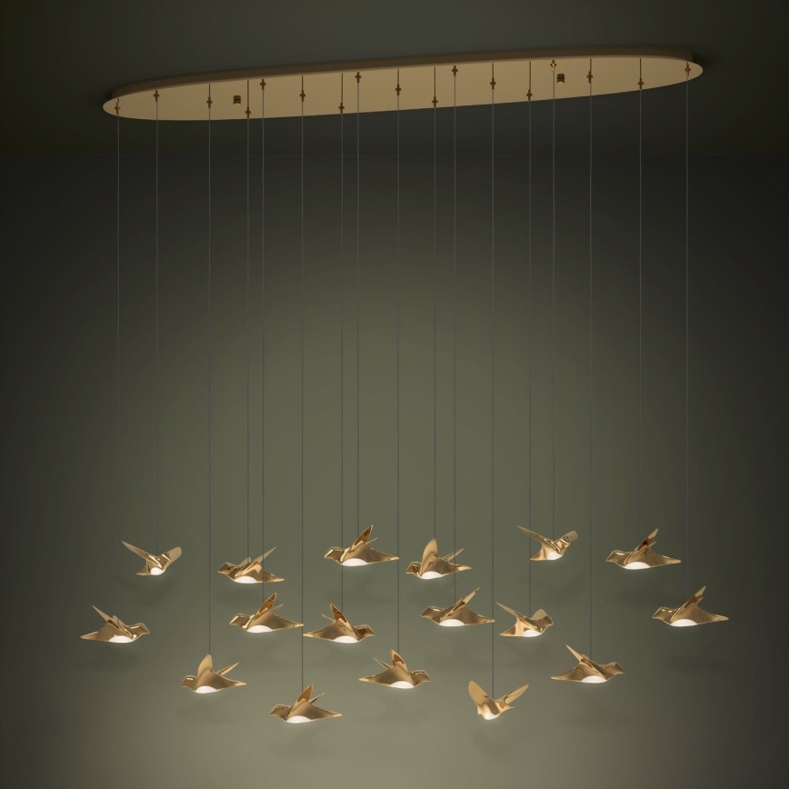 Eglo - LED Aptumšojama lustra ar auklu 17xLED/3W/230V 3000K zelta