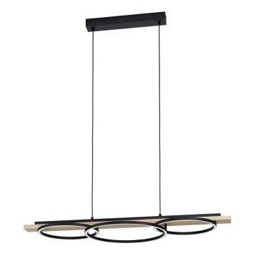Eglo - LED Aptumšojama lustra ar auklu 2xLED/12,5W/230V+1xLED/15,5W 3000K bēša/melna
