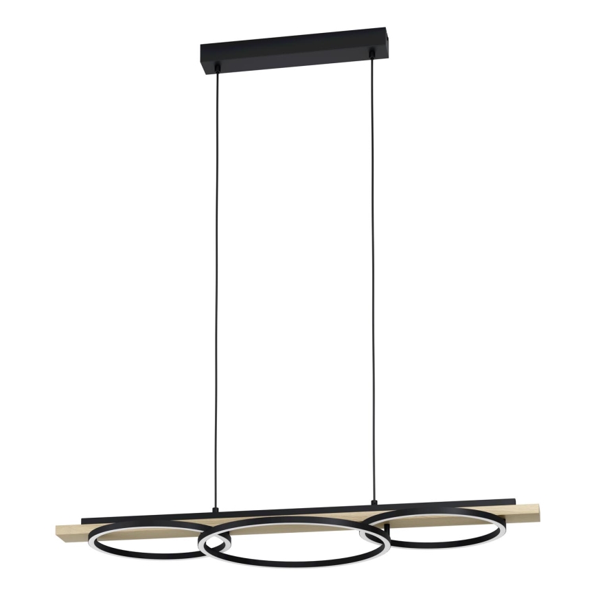 Eglo - LED Aptumšojama lustra ar auklu 2xLED/12,5W/230V+1xLED/15,5W 3000K bēša/melna
