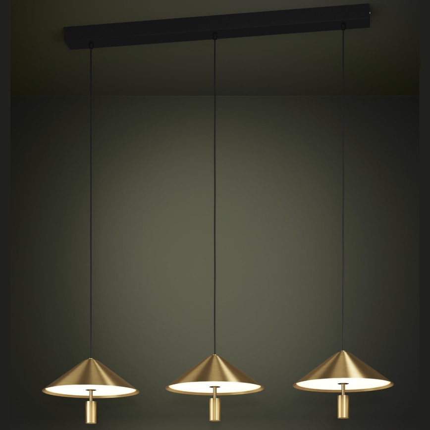 Eglo - LED Aptumšojama lustra ar auklu 3xLED/12W/230V 3000K zelta