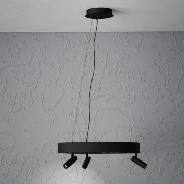 Eglo - LED Aptumšojama lustra ar auklu 3xLED/8W/230V + 3xLED/8,5W 3000K melna + tālvadības pults
