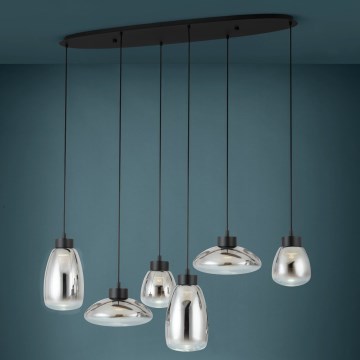 Eglo - LED Aptumšojama lustra ar auklu 6xLED/5,4W/230V 2700K dūmakains