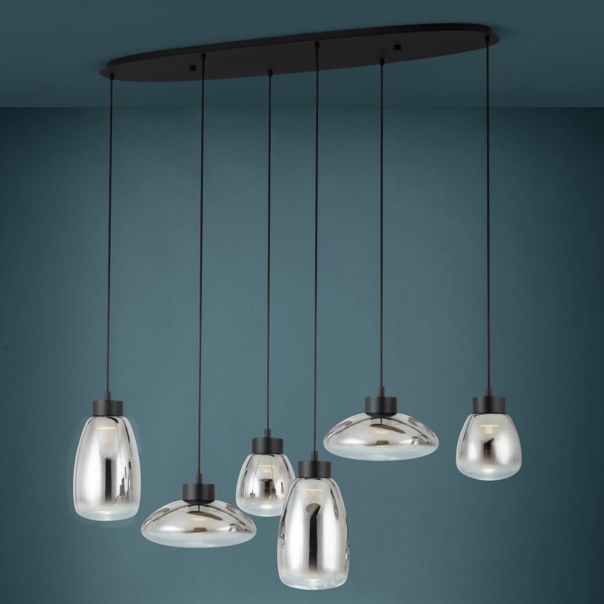 Eglo - LED Aptumšojama lustra ar auklu 6xLED/5,4W/230V 2700K dūmakains