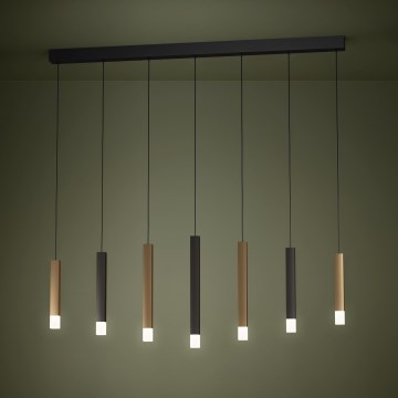Eglo - LED Aptumšojama lustra ar auklu 7xLED/3,1W/230V 3000K antracīta/zelta