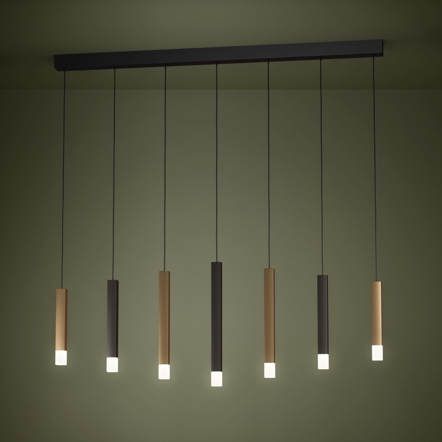 Eglo - LED Aptumšojama lustra ar auklu 7xLED/3,1W/230V 3000K antracīta/zelta